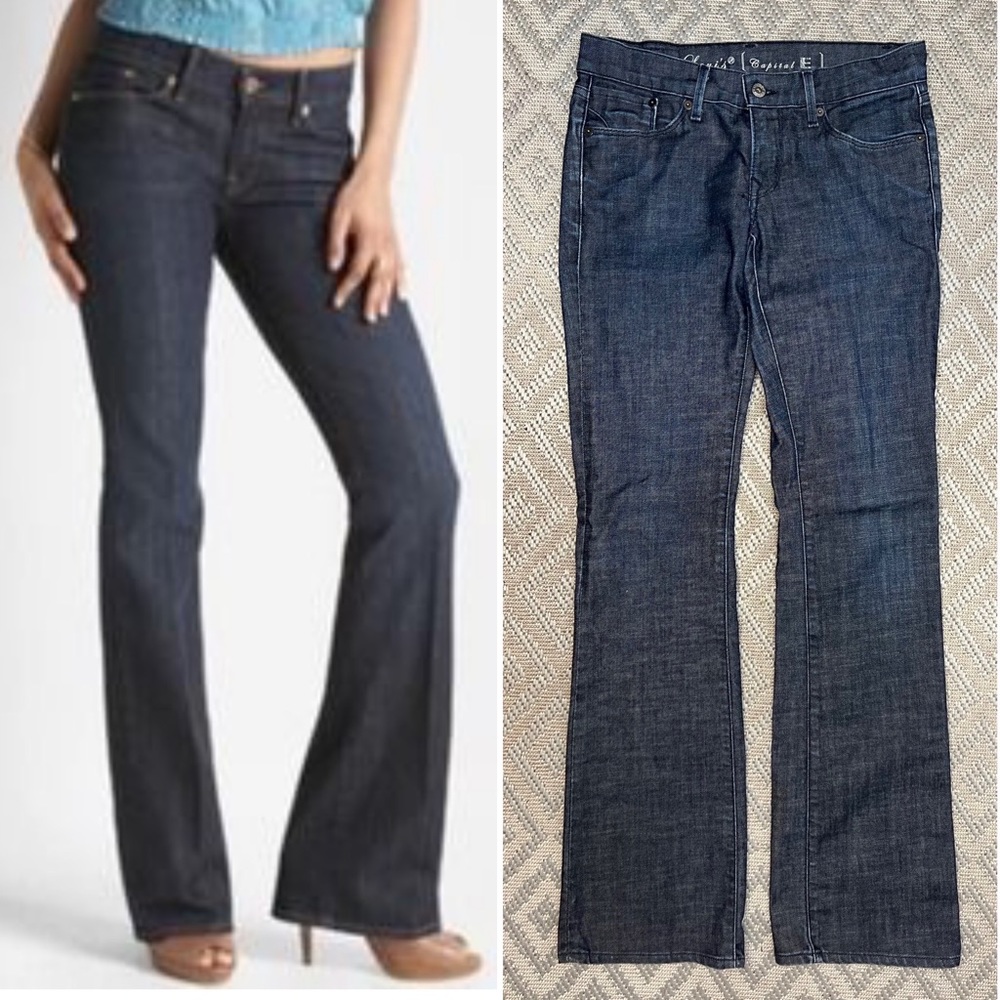 Levi’s Women’s 27 Capital E Swank Low Slim Boot Dark Wash Long Jeans